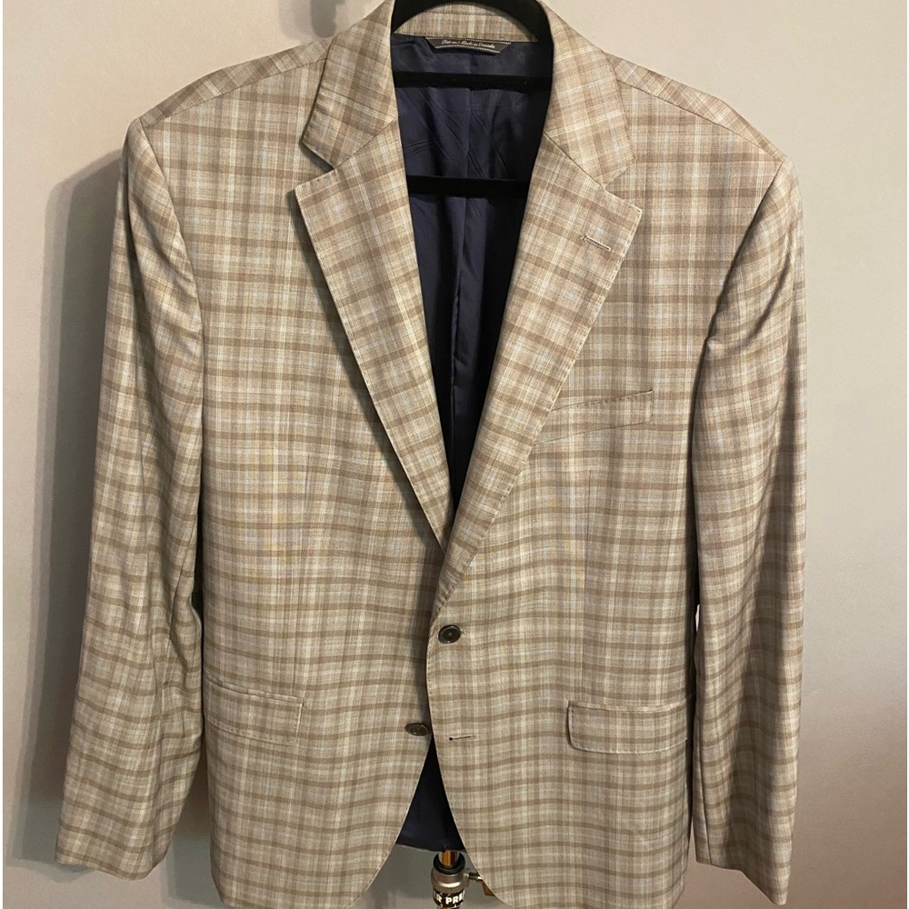 Very sleek light blue and grey plaid Jack Victor Elite Blazer